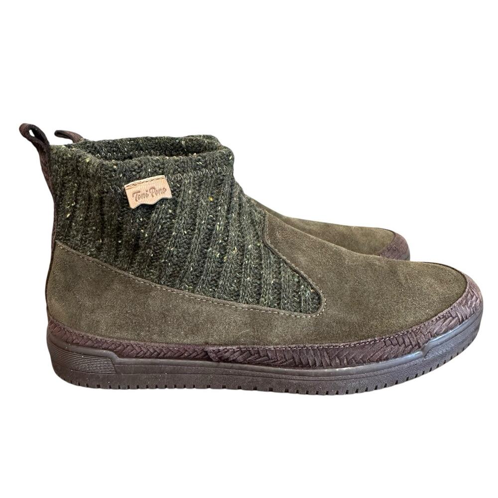 Toni Pons Women’s Green Gigi Ankle Booties Suede Knit Slip On Size EU 39 NEW